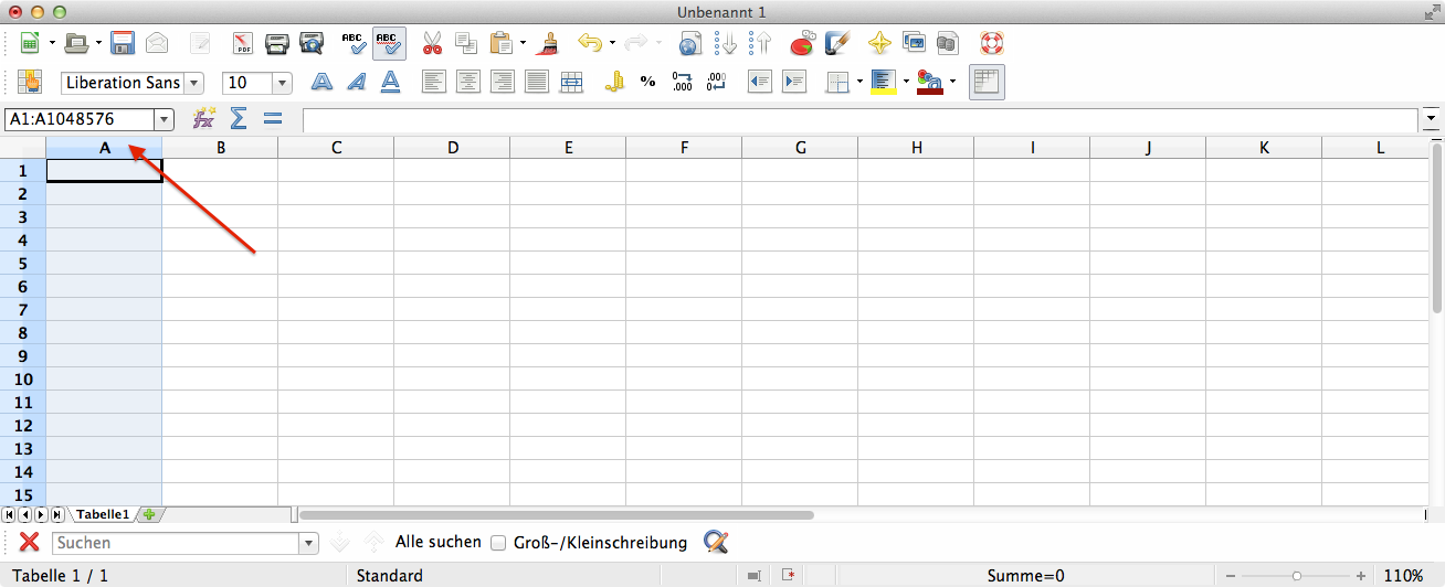 ArchiAVA Preisspiegel in LibreOffice einsetzen Schritt 1