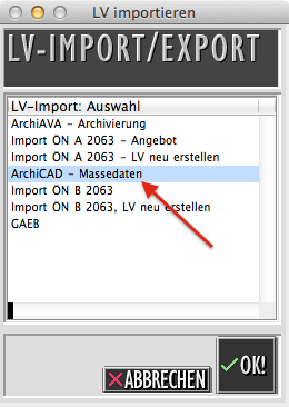 ArchiAVA LV Import Importfilter Archicad Massen